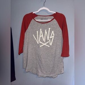 Vans Heather Gray and orange Raglan Tee